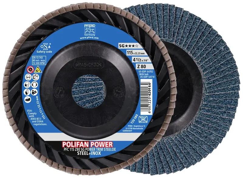 TOOLS 67772118 Fächerschleifscheibe Durchmesser 115 mm Körnung (num)=80 10 St. de PFERD – image du produit 1 sur 3