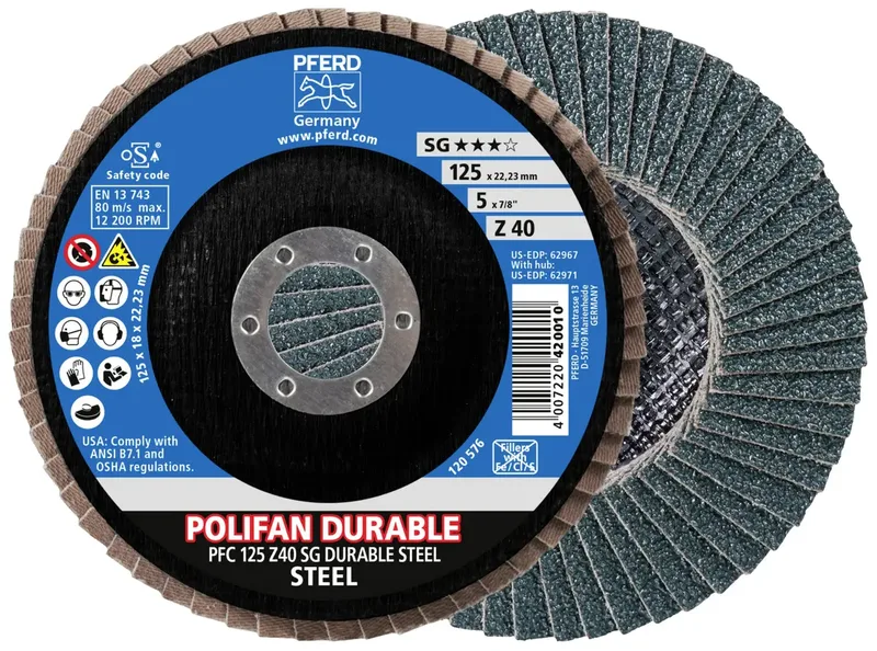 TOOLS 67782124 Fächerschleifscheibe Durchmesser 125 mm Körnung (num)=40 10 St. von PFERD – Produktbild 1 von 3