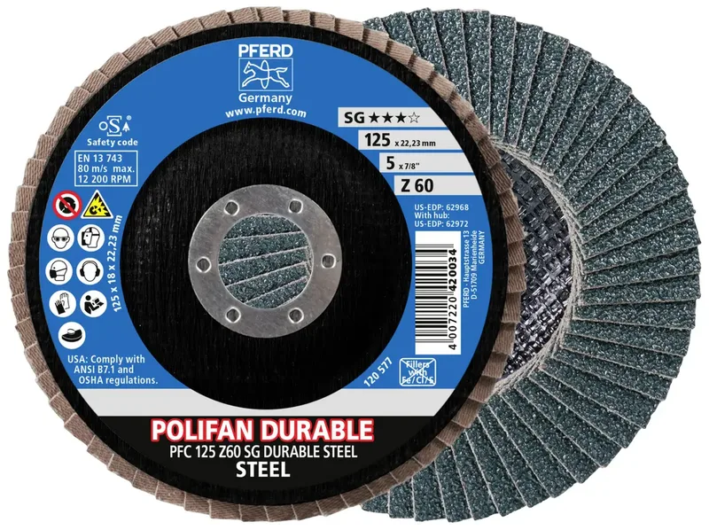 TOOLS 67782126 Fächerschleifscheibe Durchmesser 125 mm Körnung (num)=60 10 St. von PFERD – Produktbild 1 von 3