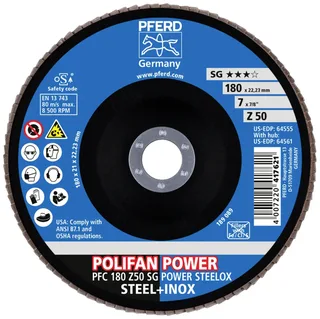 TOOLS 67785186 Fächerschleifscheibe Durchmesser 180 mm Körnung (num)=50 10 St. fra PFERD – produktbillede 3 af 3