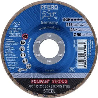 TOOLS 67788115 PFC 115 Z 50 SGP STRONG STEEL Fächerschleifscheibe Durchmesser 115 mm Bohrungs-Ø 22.23 mm Körnung (num) 50 Stahl 10 St. de PFERD – image du produit 2 sur 2