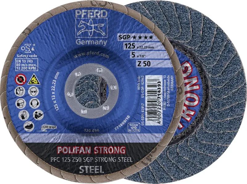 TOOLS 67788125 Z Sgp Strong Steel Fächerschleifscheibe Durchmesser 125 mm Körnung (num) 50 10 St. van PFERD – productafbeelding