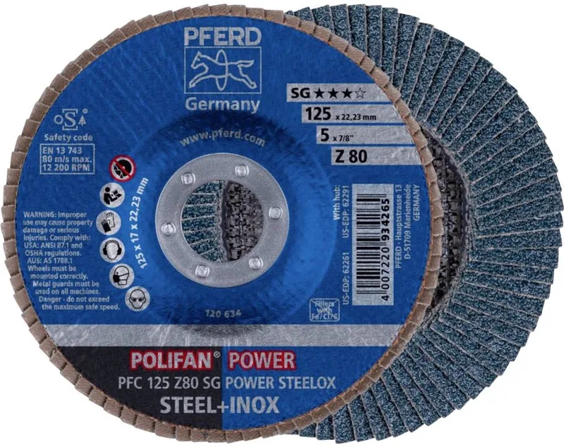 TOOLS 67788126 PFC 125 Z 80 SG POWER STEELOX Lamellenschijf Diameter 125 mm Boordiameter 22.23 mm Korrelgrootte ( fra PFERD – produktbillede