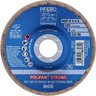 TOOLS 67789025 PFC 125 CO-FREEZE 36 SGP STRONG INOX Fächerschleifscheibe Durchmesser 125 mm Bohrungs-Ø 22.23 mm Körnung (num) 36 Kobaltbasislegierung de PFERD – image du produit 2 sur 2