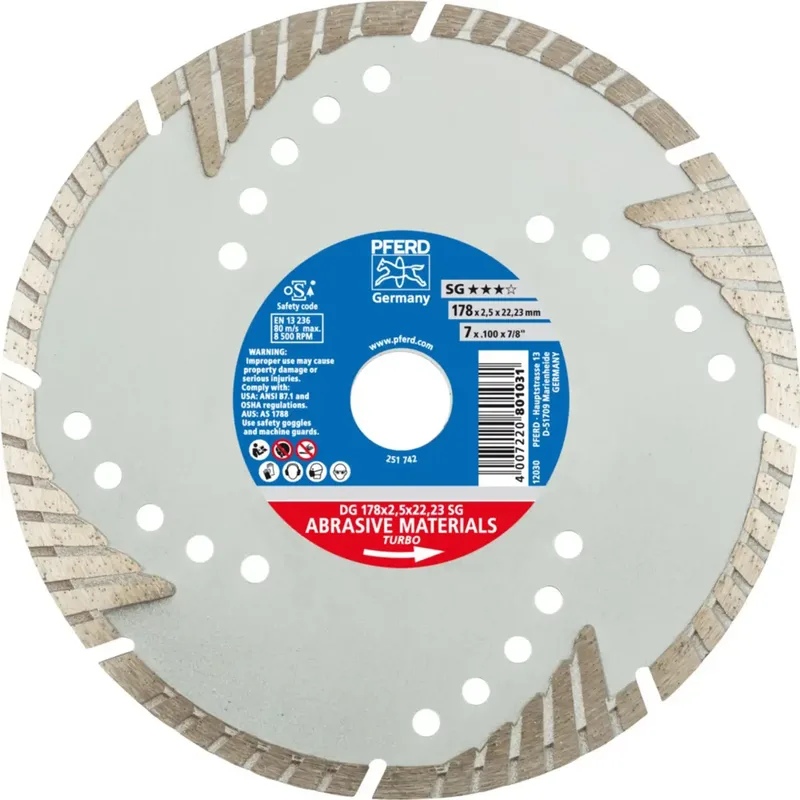 TOOLS 68000023 Dg Sg Diamanttrennscheibe Durchmesser 178 mm Bohrungs-Ø 22.23 mm 1 St. by PFERD – product image