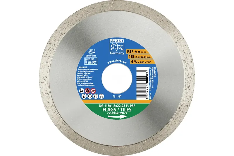 TOOLS 68000025 DG 76 x 1,6 x 10 FL PSF Diamanttrennscheibe Durchmesser 76 mm Bohrungs-Ø 10 mm Fliesen, Kacheln 1 St. van PFERD – productafbeelding