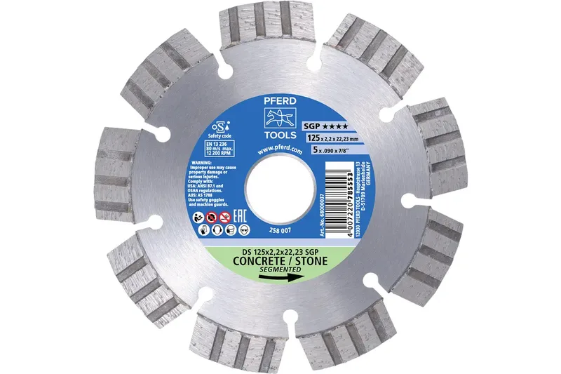 TOOLS 68000038 DS 178 x 2,4 x 22,23 SGP Diamanttrennscheibe Durchmesser 178 mm Bohrungs-Ø 22.23 mm Ziegel, Stahlbeton, Stein, Beton 1 St. von PFERD – Produktbild