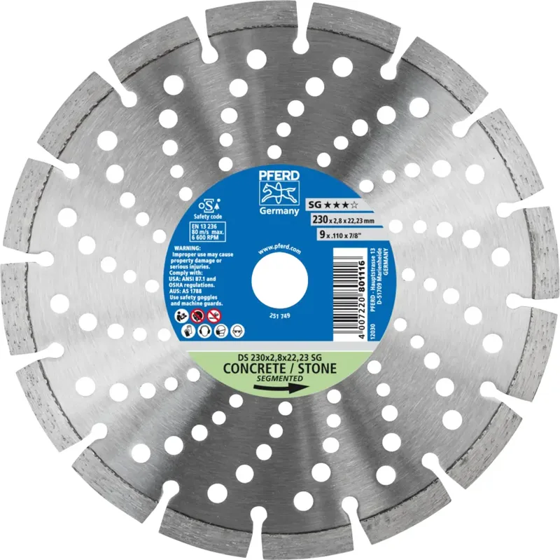 TOOLS 68000044 Ds Sg Diamanttrennscheibe Durchmesser 230 mm Bohrungs-Ø 22.23 mm 1 St. von PFERD – Produktbild 1 von 2