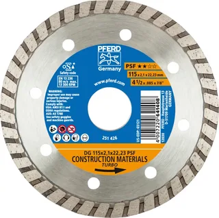 TOOLS 68011222 Dg Psf Diamanttrennscheibe Durchmesser 115 mm Bohrungs-Ø 22.23 mm 1 St. de PFERD – image du produit 1 sur 2