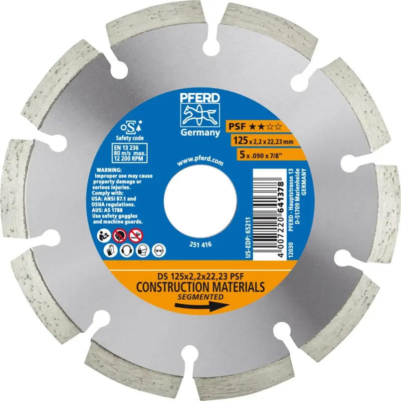 TOOLS 68012221 Ds Psf Diamanttrennscheibe Durchmesser 125 mm Bohrungs-Ø 22.23 mm 1 St. de PFERD – image du produit