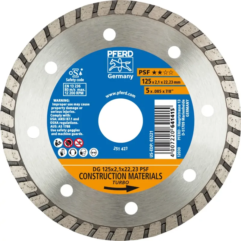 TOOLS 68012222 Dg Psf Diamanttrennscheibe Durchmesser 125 mm Bohrungs-Ø 22.23 mm 1 St. von PFERD – Produktbild 1 von 2