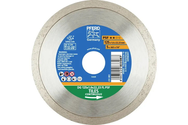 TOOLS 68300041 DG 125 x 1,6 x 22,23 FL PSF (ZA) Diamanttrennscheibe Durchmesser 125 mm Bohrungs-Ø 22.23 mm Fliesen 1 St. de PFERD – image du produit