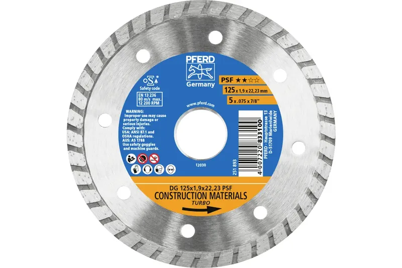 TOOLS 68300043 DG 125x1,9x22,23 START Diamanttrennscheibe Durchmesser 125 mm Bohrungs-Ø 22.23 mm Ziegel, Stahlbeton, Beton 1 St. von PFERD – Produktbild