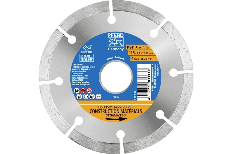 TOOLS 68300044 DS 115x1,6x22,23 START Diamanttrennscheibe Durchmesser 115 mm Bohrungs-Ø 22.23 mm Ziegel, Stahlbeton, Beton, Stein 1 St. von PFERD – Produktbild