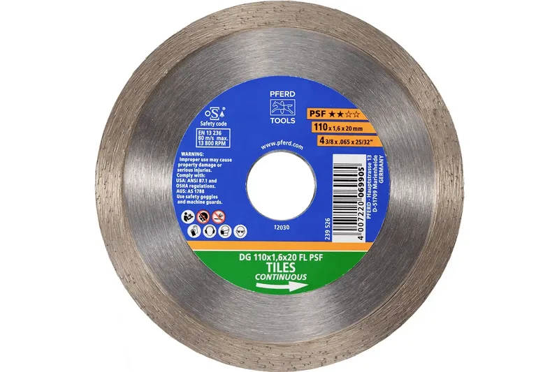 TOOLS 68300057 DG 110 x 1,6 x 20 FL PSF Diamanttrennscheibe Durchmesser 110 mm Bohrungs-Ø 20 mm Fliesen 1 St. von PFERD – Produktbild