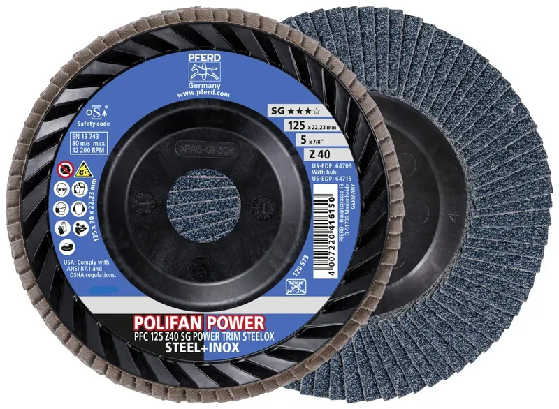 TOOLS 69301039 Fächerschleifscheibe Durchmesser 125 mm Körnung (num)=40 10 St. de PFERD – image du produit 1 sur 3