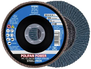 TOOLS 69398198 Fächerschleifscheibe Durchmesser 125 mm Körnung (num)=40 2 St. von PFERD – Produktbild 1 von 3