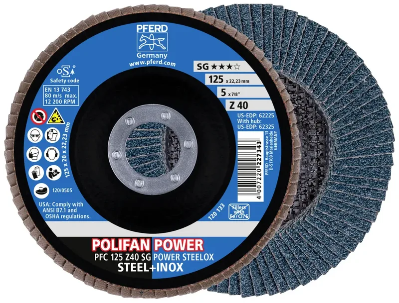 TOOLS 69398198 Fächerschleifscheibe Durchmesser 125 mm Körnung (num)=40 2 St. von PFERD – Produktbild 1 von 3