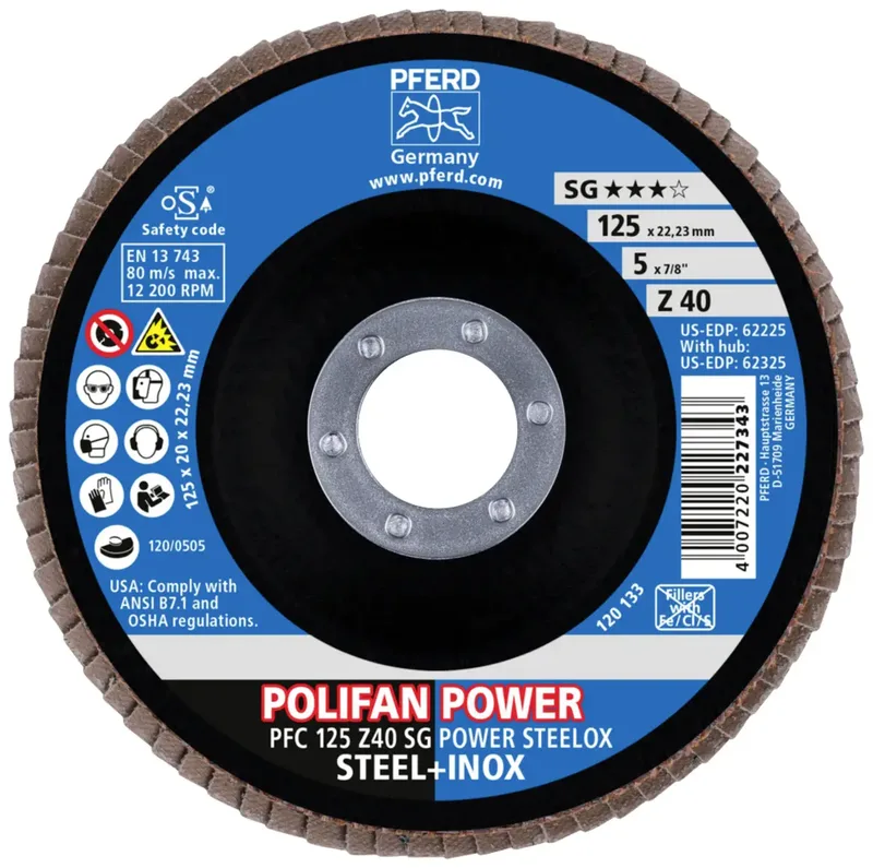 TOOLS 69398198 Fächerschleifscheibe Durchmesser 125 mm Körnung (num)=40 2 St. von PFERD – Produktbild 3 von 3