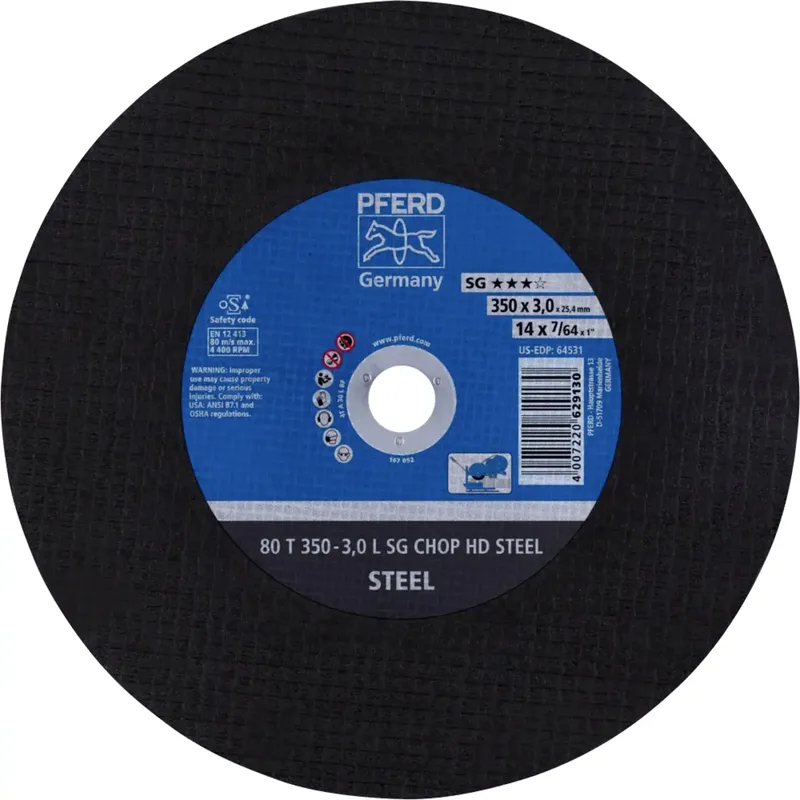 TOOLS 80 T 350-3,0 L SG CHOP HD STEEL/25,4 66323580 Trennscheibe gerade 350 mm 10 St. Vergütungsstahl, Stahl de PFERD – image du produit 1 sur 2