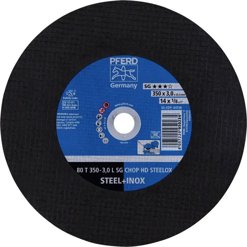 TOOLS 80 T 350-3,0 L SG CHOP HD STEELOX/25,4 66323582 Trennscheibe gerade 350 mm 10 St. Edelstahl, Vergütungsstahl, Stahl de PFERD – image du produit 1 sur 2