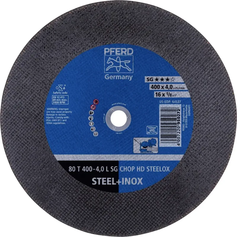 TOOLS 80 T 400-4,0 L SG CHOP HD STEELOX/25,4 66324082 Trennscheibe gerade 400 mm 10 St. Edelstahl, Vergütungsstahl, Stahl fra PFERD – produktbillede 1 af 2
