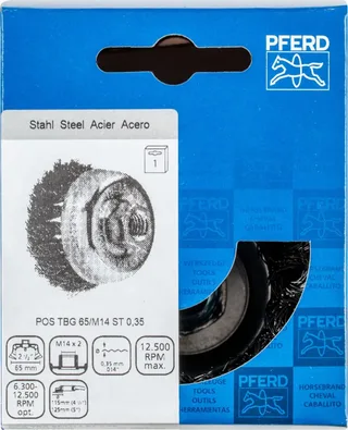 Topfbürste gezopft TBG Ø 65 mm M14 Stahl-Draht-Ø 0,35 mm Winkelschleifer (1) de PFERD – image du produit 3 sur 3