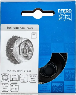 Topfbürste gezopft TBG Ø 65 mm M14 Stahl-Draht-Ø 0,50mm Winkelschleifer (1) de PFERD – image du produit 3 sur 3