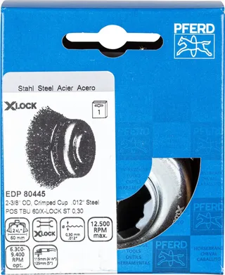 Topfbürste ungezopft TBU Ø60 Bohrung 22,2 mm/X-LOCK Stahl-Draht-Ø0,30 Winkelschleifer von PFERD – Produktbild 3 von 3