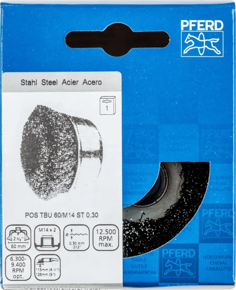 Topfbürste ungezopft TBU Ø60mm M14 Stahl-Draht-Ø0,30 Winkelschleifer (1) de PFERD – image du produit 3 sur 3