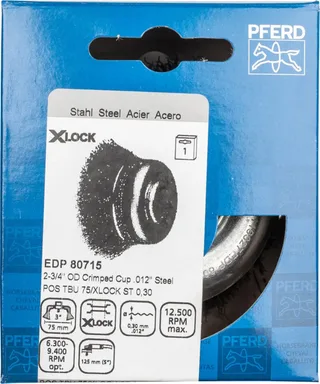 Topfbürste ungezopft TBU Ø75 Bohrung 22,2 mm/X-LOCK Stahl-Draht-Ø0,30 Winkelschleifer de PFERD – image du produit 3 sur 3