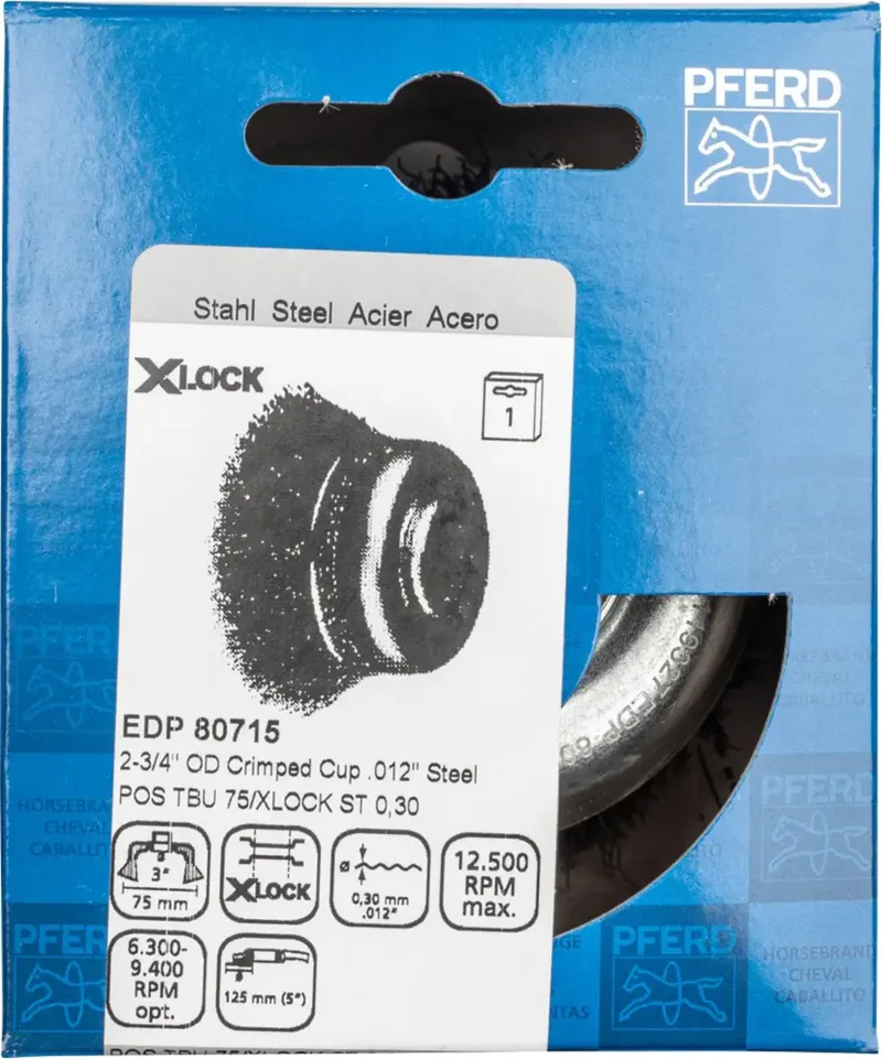 Topfbürste ungezopft TBU Ø75 Bohrung 22,2 mm/X-LOCK Stahl-Draht-Ø0,30 Winkelschleifer de PFERD – image du produit 3 sur 3