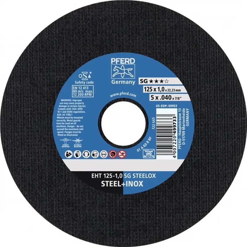 Trennscheibe SG STEELOX D230x1,9mm ger.INOX Bohr.22,23mm de PFERD – image du produit