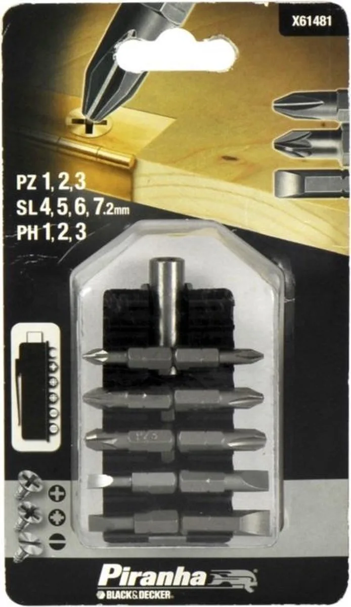 Clip-on set - Bitset - 10 bits - Super - 25mm - X61481 van Piranha – productafbeelding