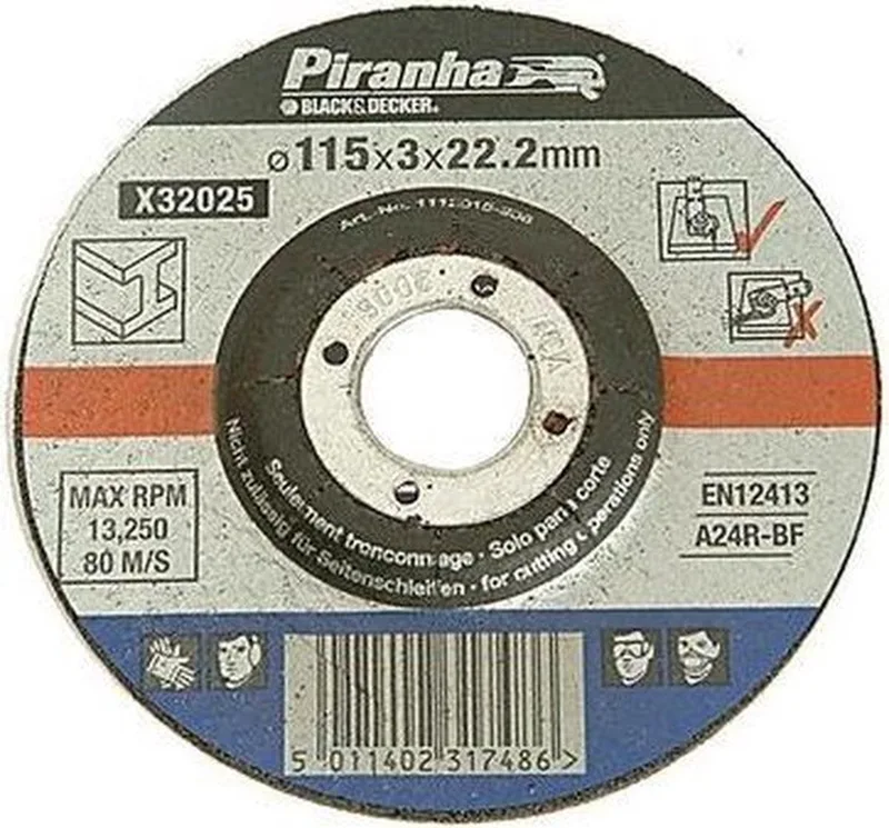 Doorslijpschijf voor metaal Ø 115 x 3,2 mm; Ø 22 mm X32025-QZ de Piranha – image du produit