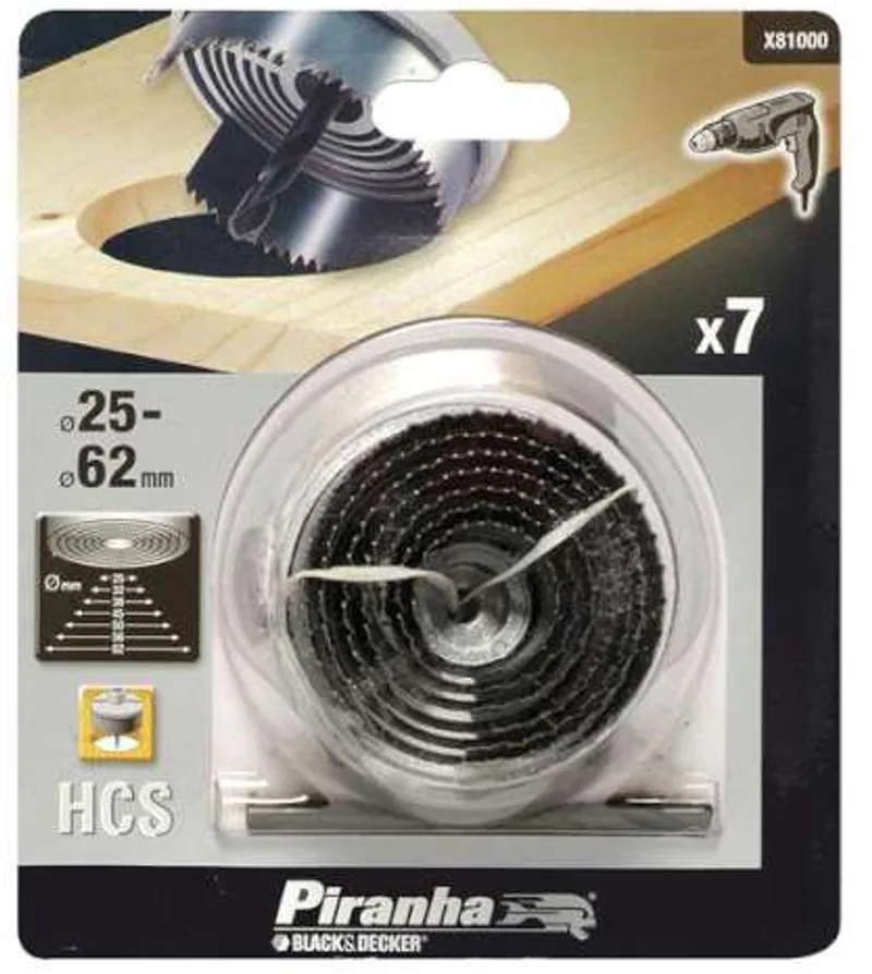Gatenzaag 7x (25...62) aluminium, 20 diep 25 - 62mm X81000 von Piranha – Produktbild