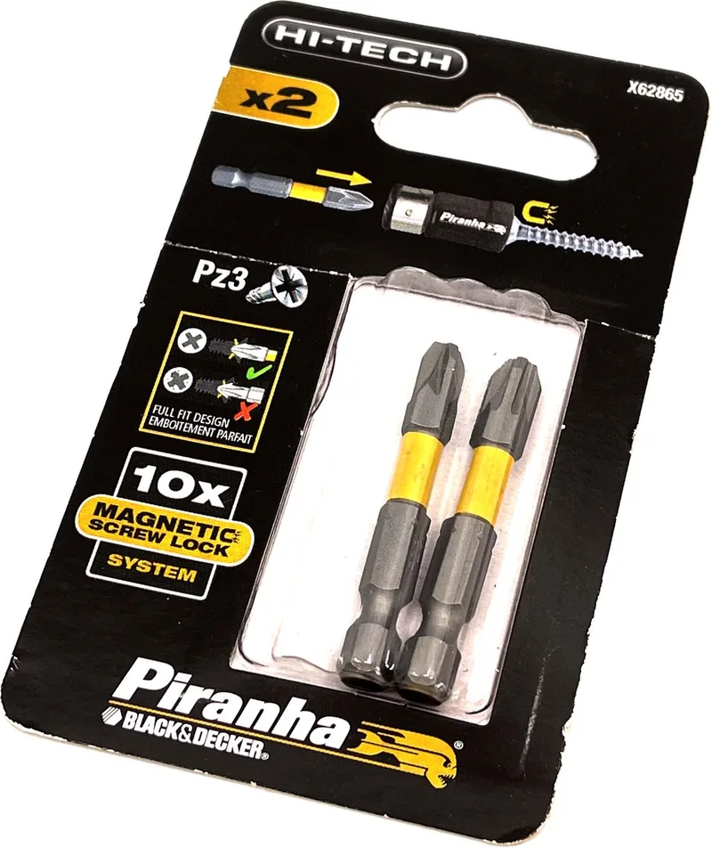 Hi-TECH schroefbit - Pozidriv 3 PZ3 - Lengte 50mm - X62865 - 2 stuks de Piranha – image du produit