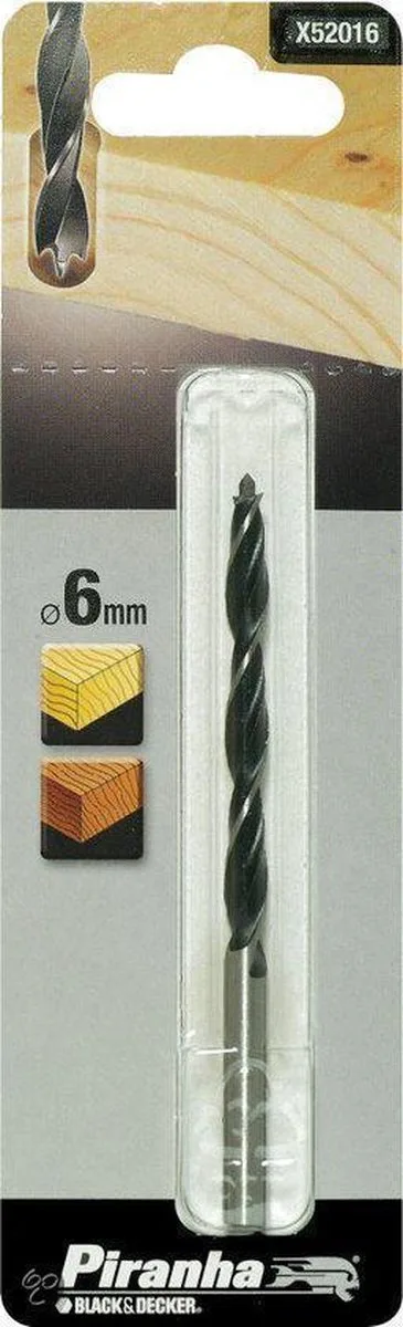 Houtspiraalboor 6mm X52016 van Piranha – productafbeelding
