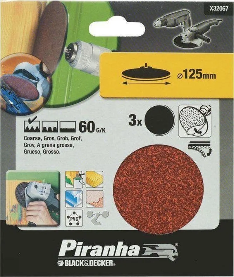 Schuurschijf 125 mm zelfhechtend 60K 3stuks X32067 by Piranha – product image