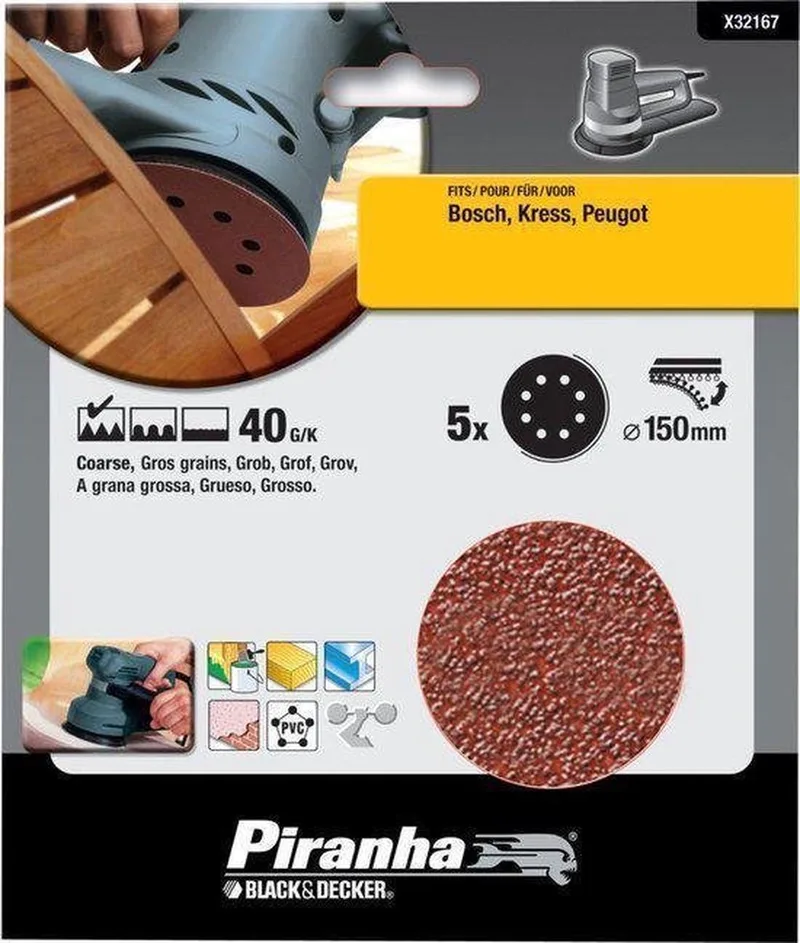 Schuurschijf excentrische schuurmachine 115mm, 40K 5 stuks X32167 von Piranha – Produktbild