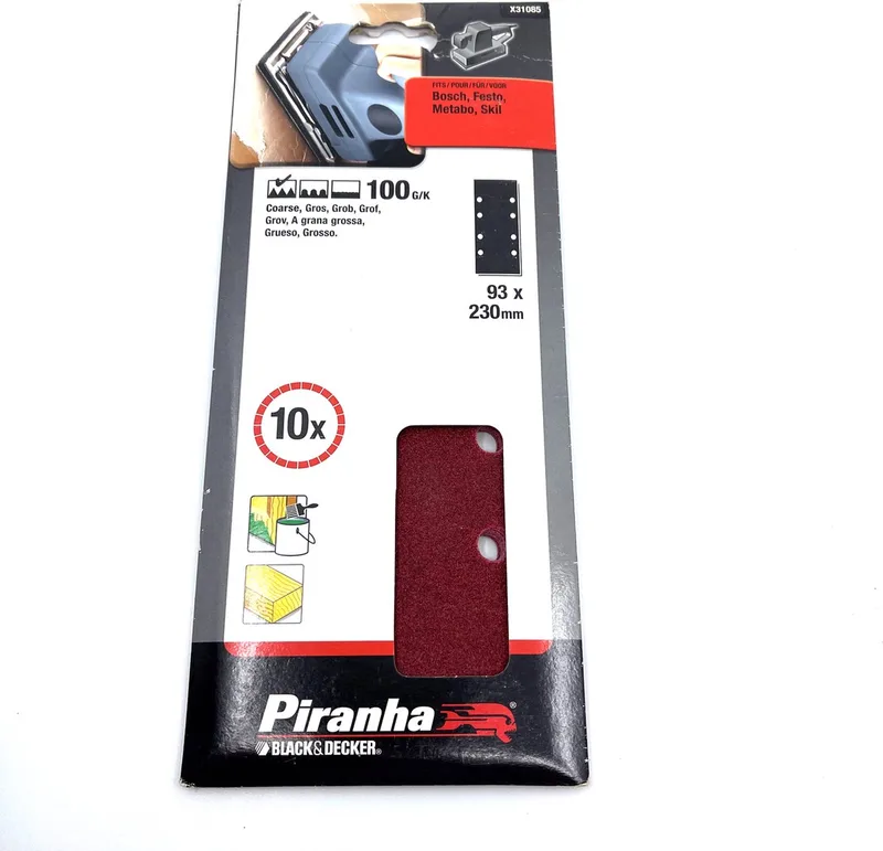 schuurstroken 280 x 115 mm - Korrel 150 - B&D, Elu, Festo - 5 stuks - X31076 van Piranha – productafbeelding