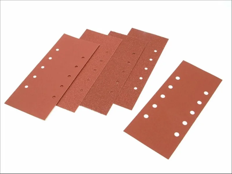 Schuurstroken voor schuurmachine - 115 x 280 mm- Korrel 60 (2x), 100 (1x), 150 (1x), 220 (1x) - Hout, kunststof, metaal - B&D, Elu, Festo, Hitachi - 5 stuks van Piranha – productafbeelding