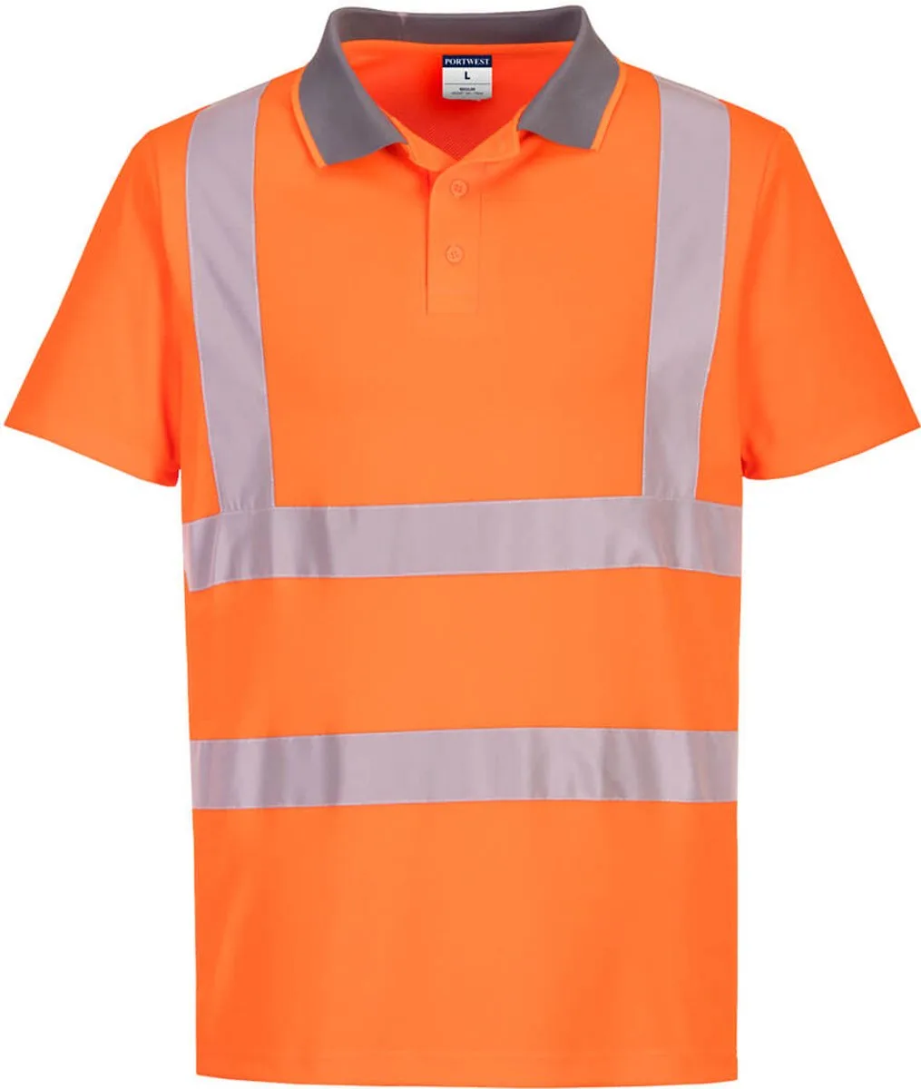 Eco Hi-Vis L/S Polo (6 stuks) EC10 - Oranje de Portwest, Orange, 3XL – image du produit