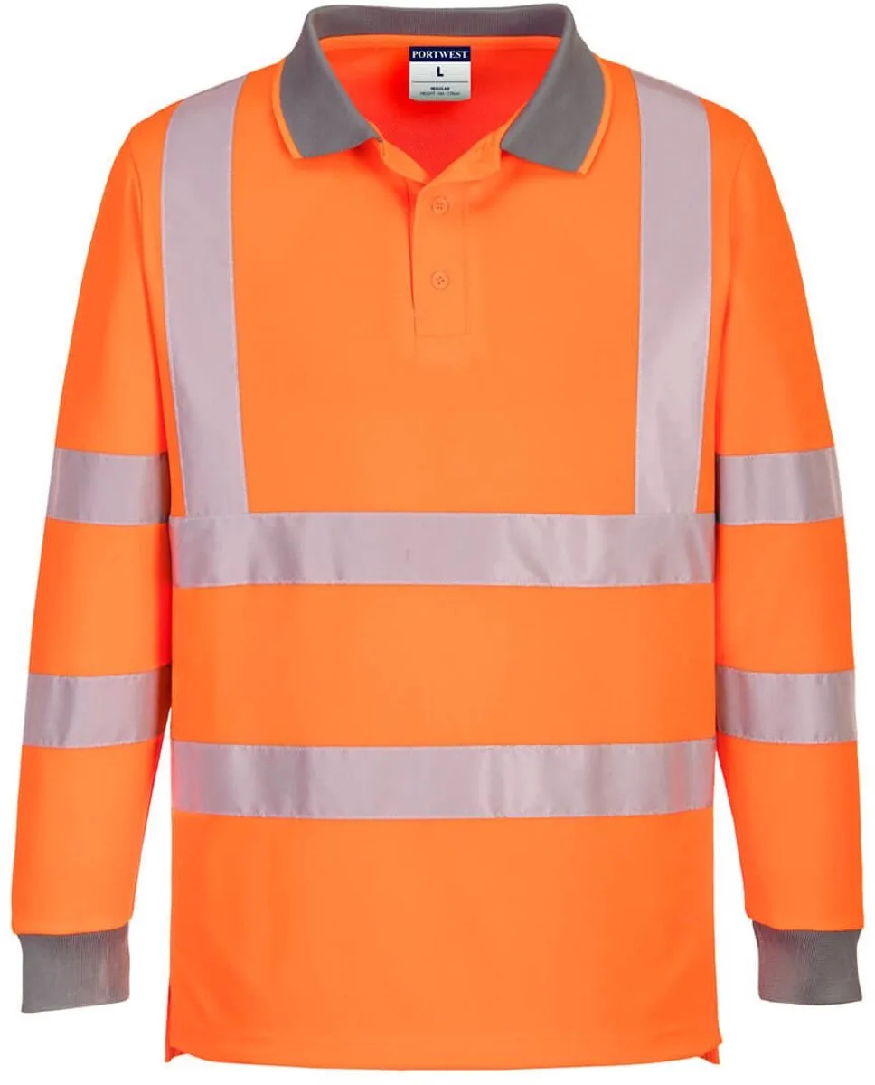 Eco Hi-Vis L/S Polo (6 stuks) EC11 - Oranje by Portwest, Orange, XXL – product image