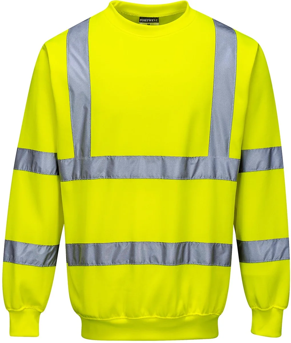 Hi-Vis Sweatshirt B303 - Geel van Portwest, Geel, 4XL – productafbeelding