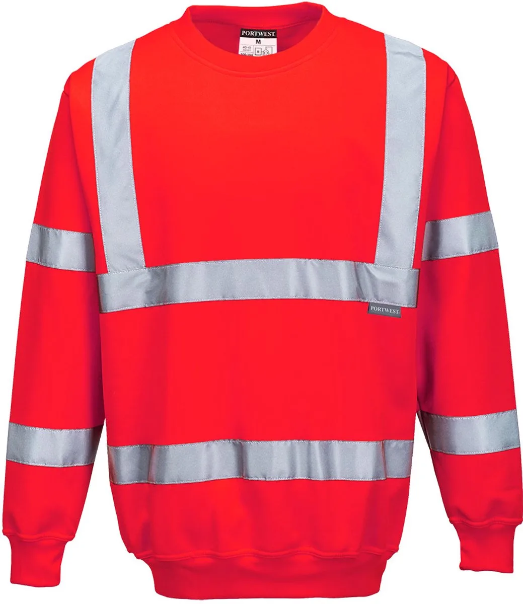Hi-Vis Sweatshirt B303 - Rood von Portwest, Rot, L – Produktbild