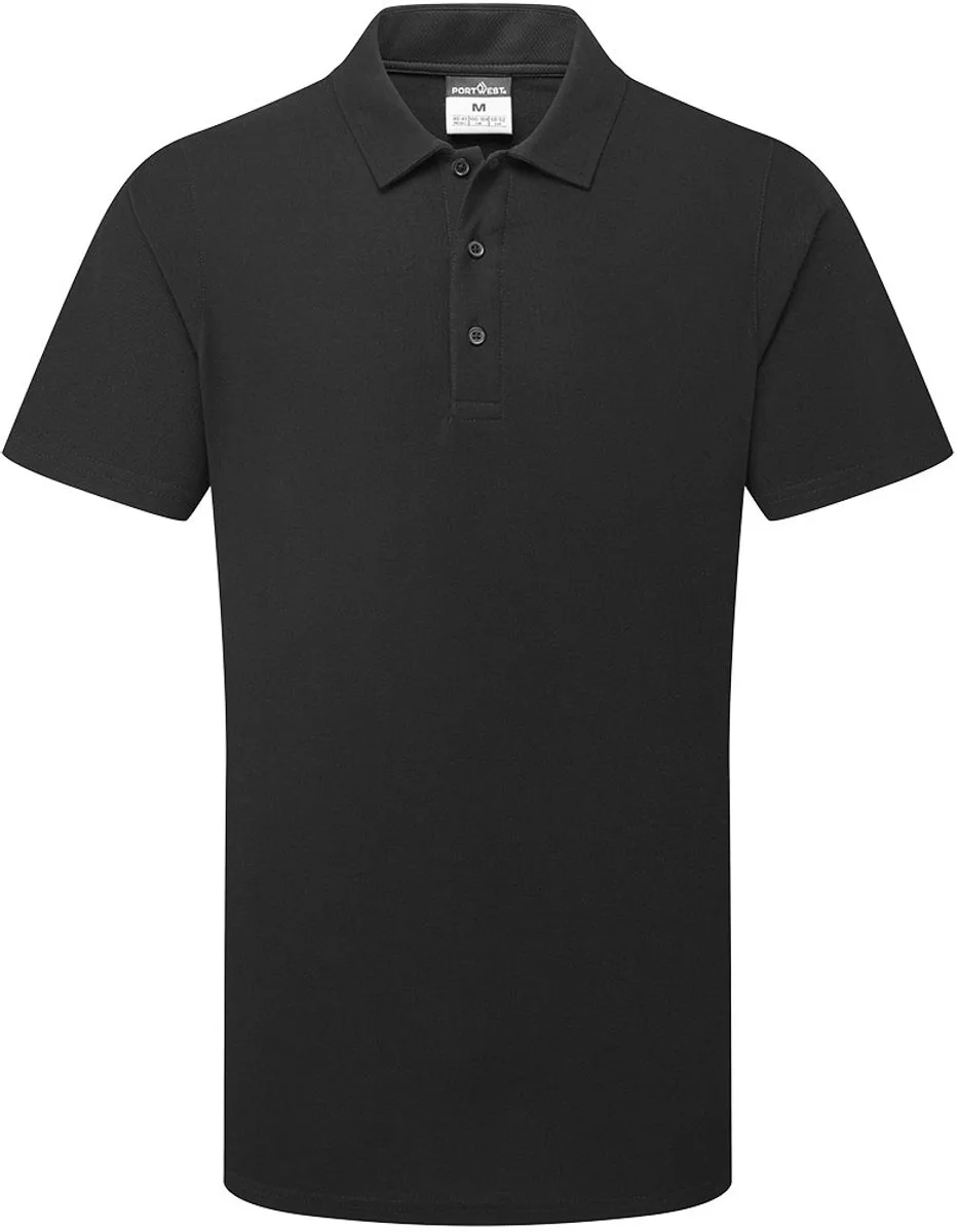 MeshAir Pro Poloshirt K/M C211 - Zwart van Portwest, Zwart, XL – productafbeelding