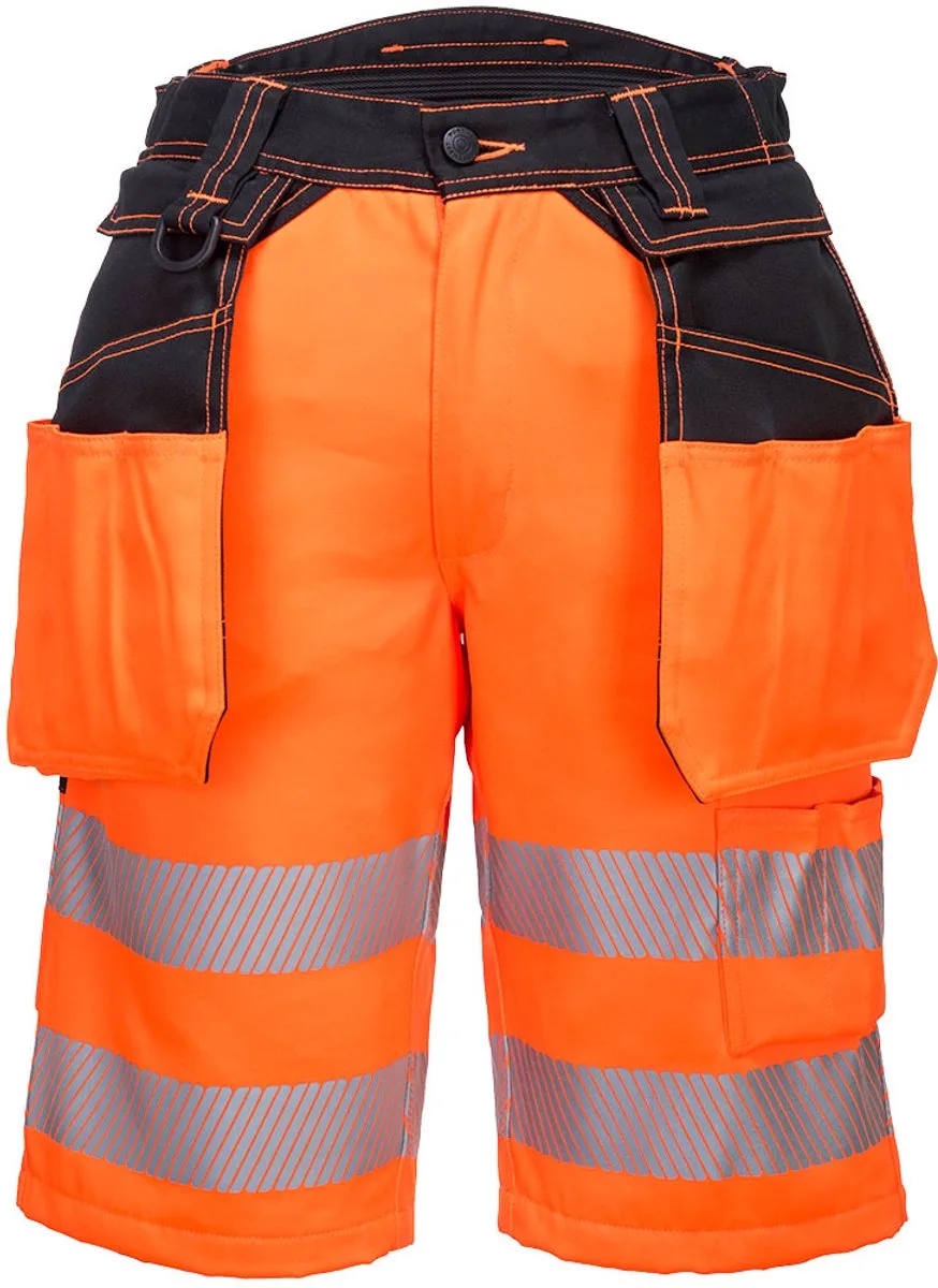 PW3 Hoge zichtbaarheid Korte Broek met holsterzakken PW343 - Oranje/Zwart de Portwest, Orange, Noir, 30 – image du produit