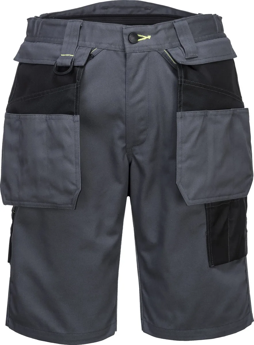 PW3 Korte Werkbroek met holsterzakken PW345 - Grijs/Zwart de Portwest, Gris, Noir, 30 – image du produit
