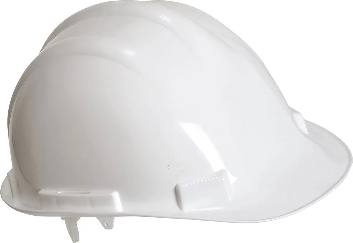 Set van 2x stuks veiligheidshelmen/bouwhelmen hoofdbescherming verstelbaar 55-62 cm de Portwest, Blanc – image du produit